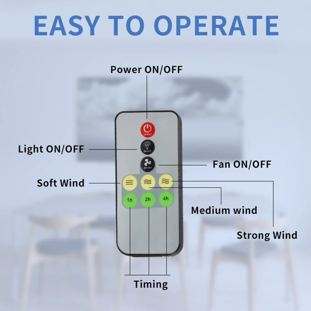 E27 Socket Ceiling Fan Light with Remote Control 14W LED Replacement Light Bulb/Ceiling Fan Dimmable for Garage Kitchen Bedroom