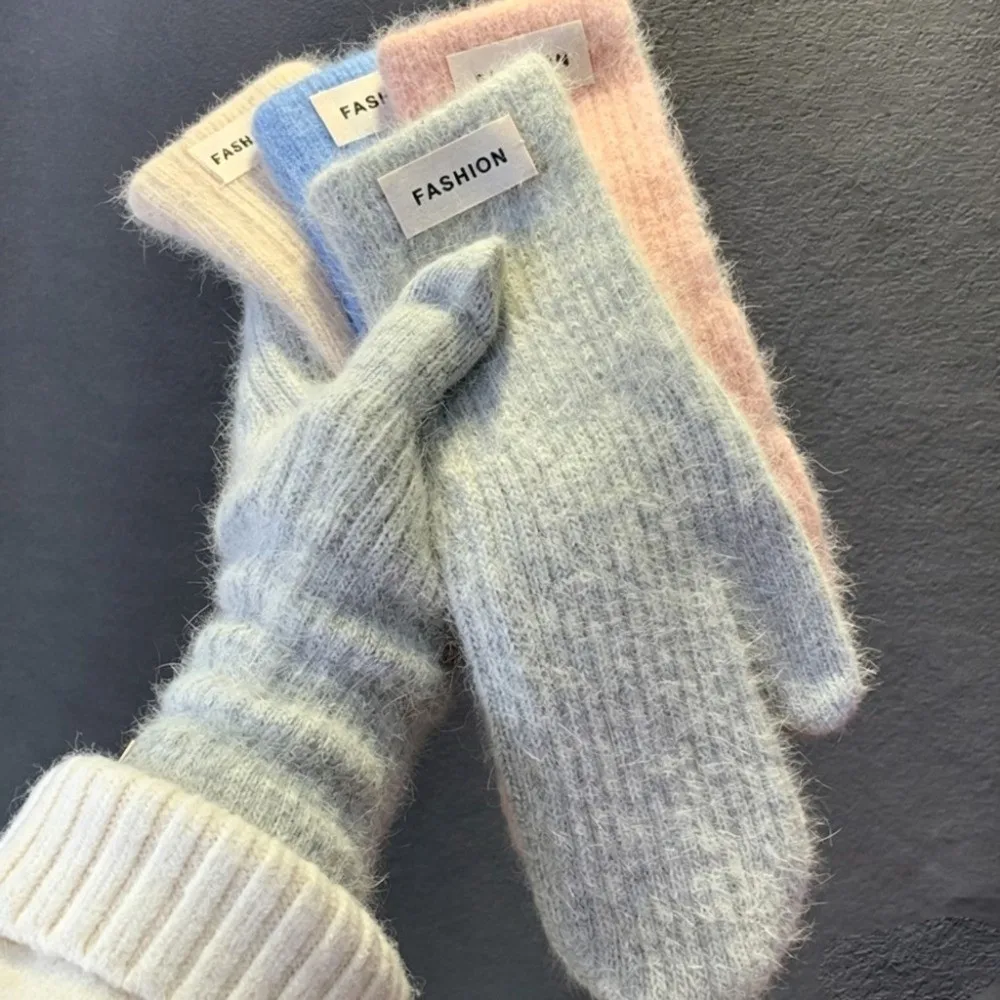 Material Winter Warm Mittens Thick Thermal Soft Fabric Cold Weather Gloves 1 Pair Pack Winter Warmth Warm Women Gloves Cycling