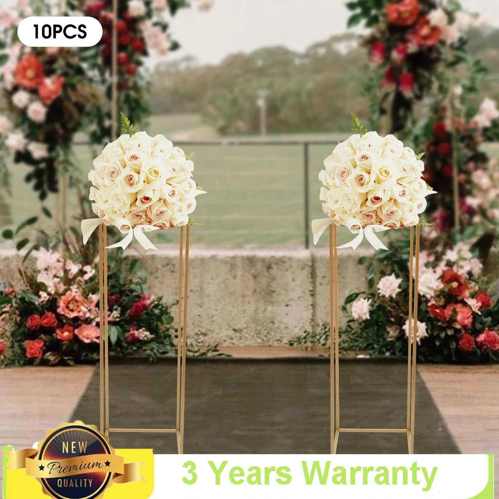 

Bymaocar 10 Piece Set Of Plastic Triangular Tube Elegant Flower Bouquet Bracket Parties And Festivals DIY Decor W/ Small Hammer