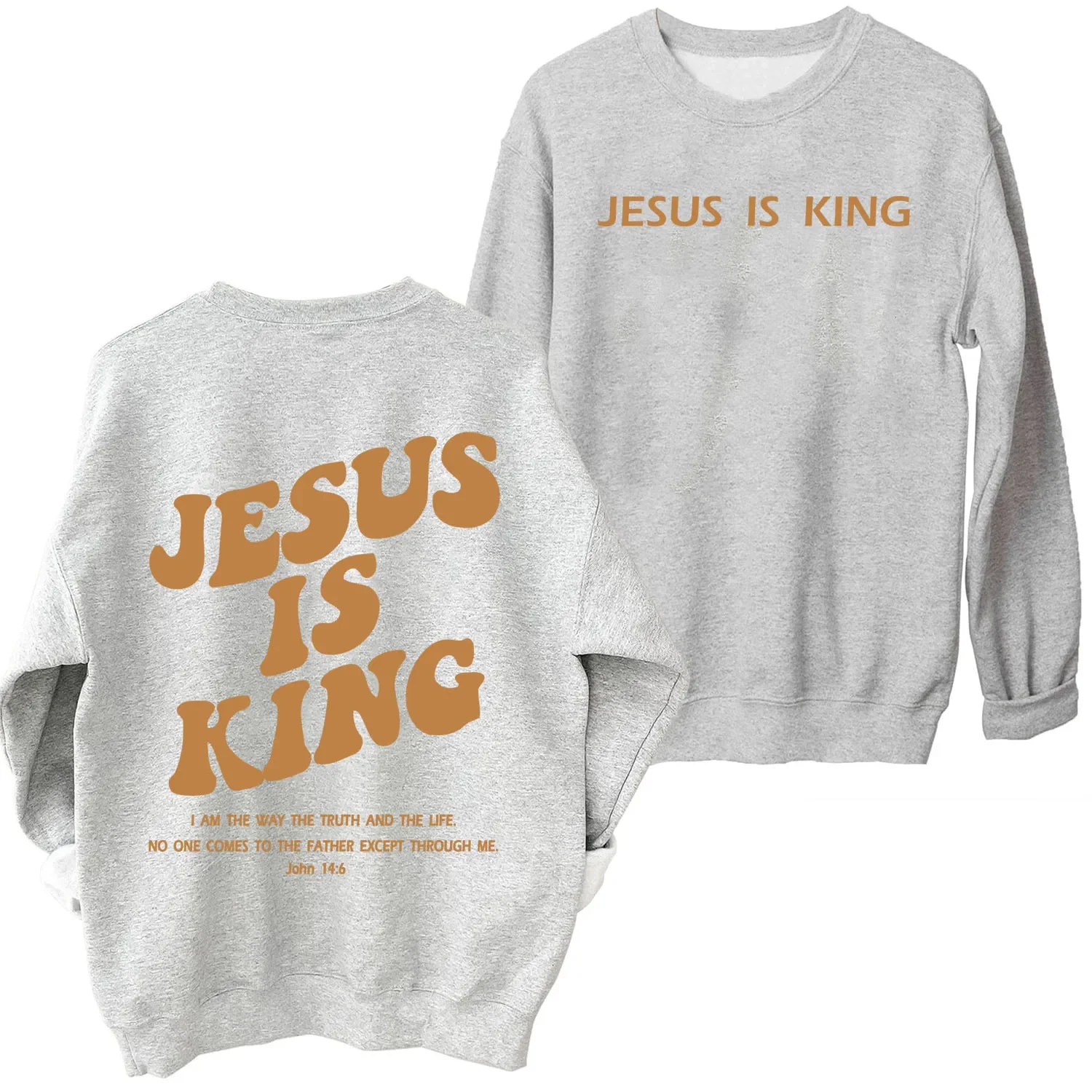 Jesus Is King Sweatshirt Man Woman Oversized Christian Faith Hoodie