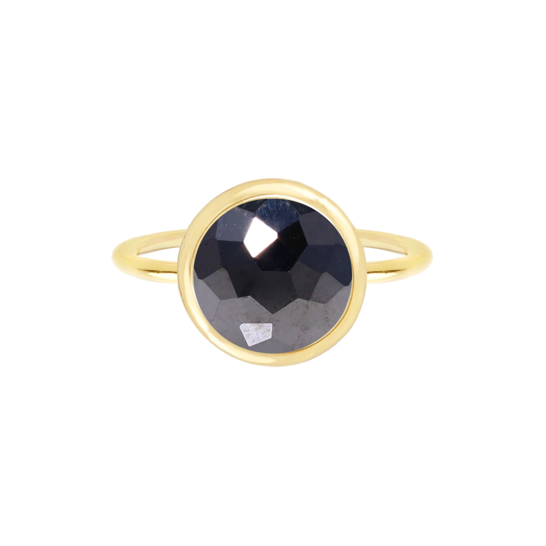 Fancy Cut Gemstone Jewelry Hematite Lollipop Ring US Size 5-12