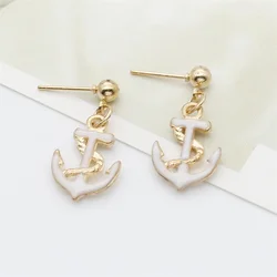 Ladies Fashion Retro Anchor Female Pendant Earrings Alloy Oil Drop Earrings Cute Small Objects Personality Jewelry