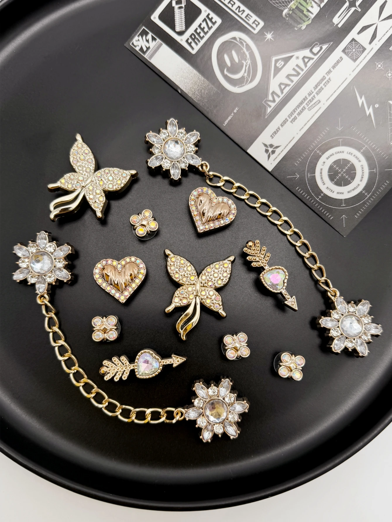 12PCS of gold butterfly shoes for DIY casual accessories - an interesting and multi-functional way to personalize your footwear