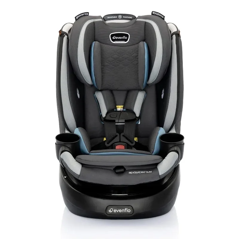 Revolve360 Slim 2-in-1 Rotational Car Seat with Quick Clean Cover (Stow Blue)  Convertible