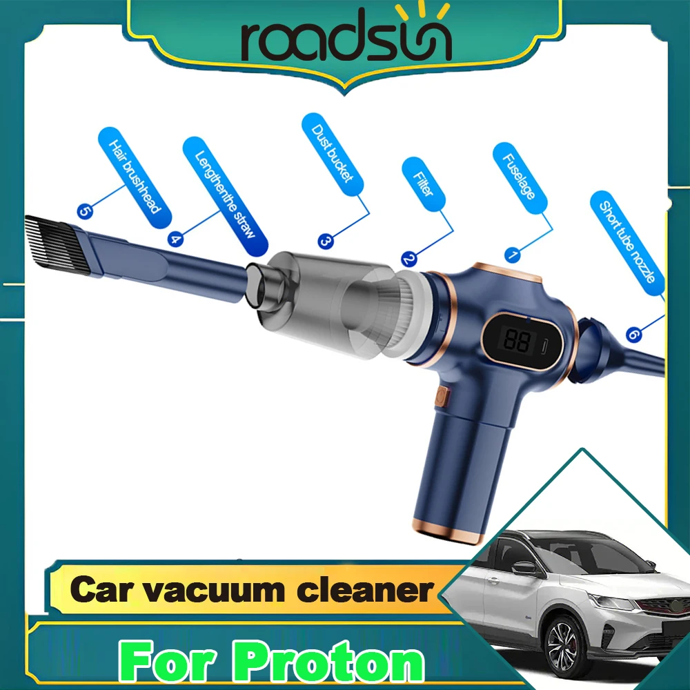

1 комплект для автомобильного пылесоса Proton, беспроводной мощный беспроводной автомобильный пылесос, ручной портативный пылесос, бытовая техника