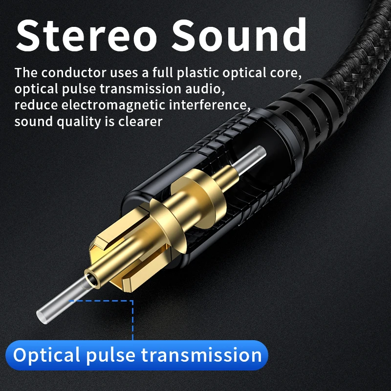 Unnlink Digital Optical Audio Cable Toslink SPDIF Coaxial Cable 1/2/5m for Amplifiers Blu-ray Xbox PS4 Pro Soundbar Fiber Cable