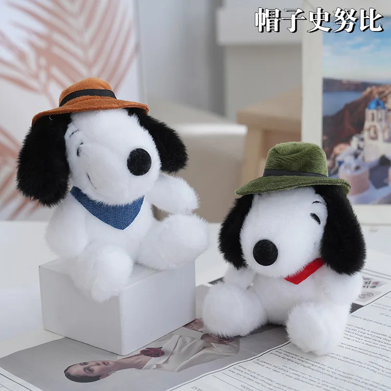 

Kawaii Snoopy Plush Ornament Cartoon Hat Wearing Snoopy Plush Toy Car Ornament Student Backpack Ornament Children Gift