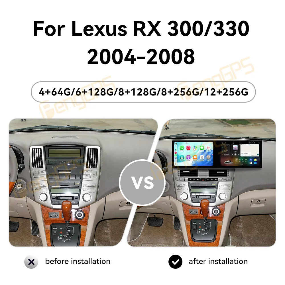 Car Accessories Radio For Lexus RX330 RX300 2004-2008 Android Auto GPS Navigation Multimedia Stereo Receiver Head Unit Offline