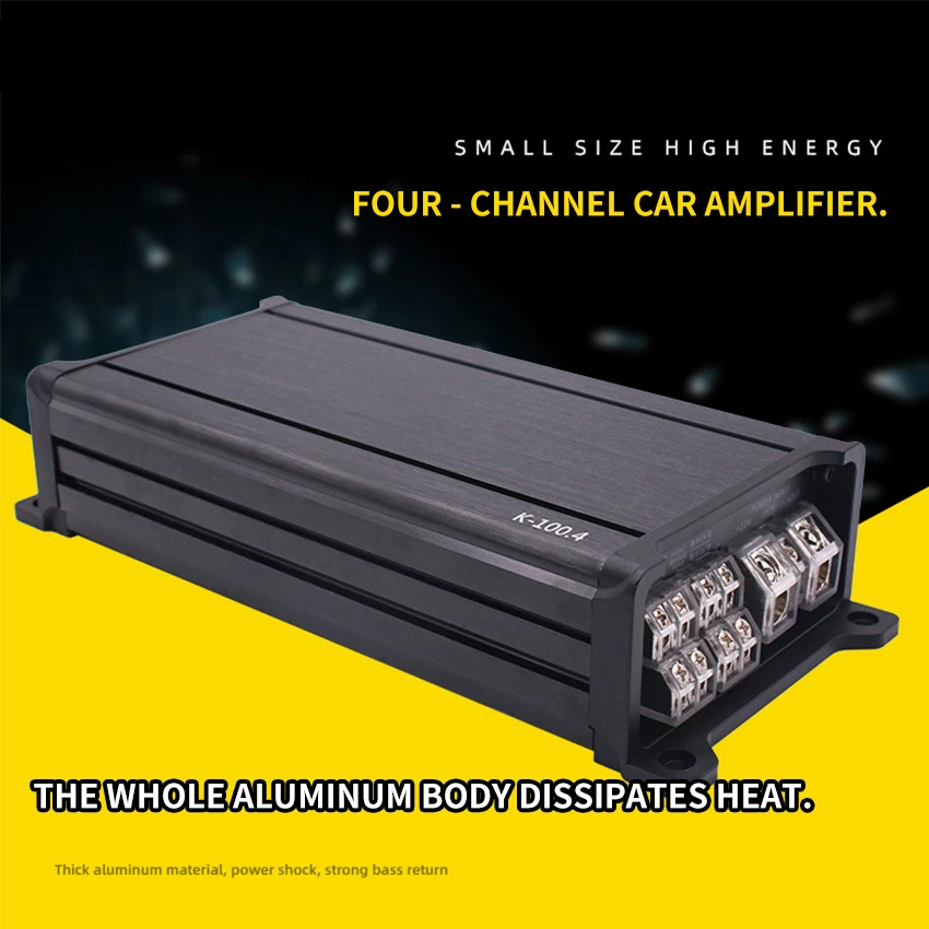 Class D Car Amplifier 4 Channel 4x100w Digital Car Stereo Surround Active Passive Subwoofer Audio Player 12V Car Power Amplifier