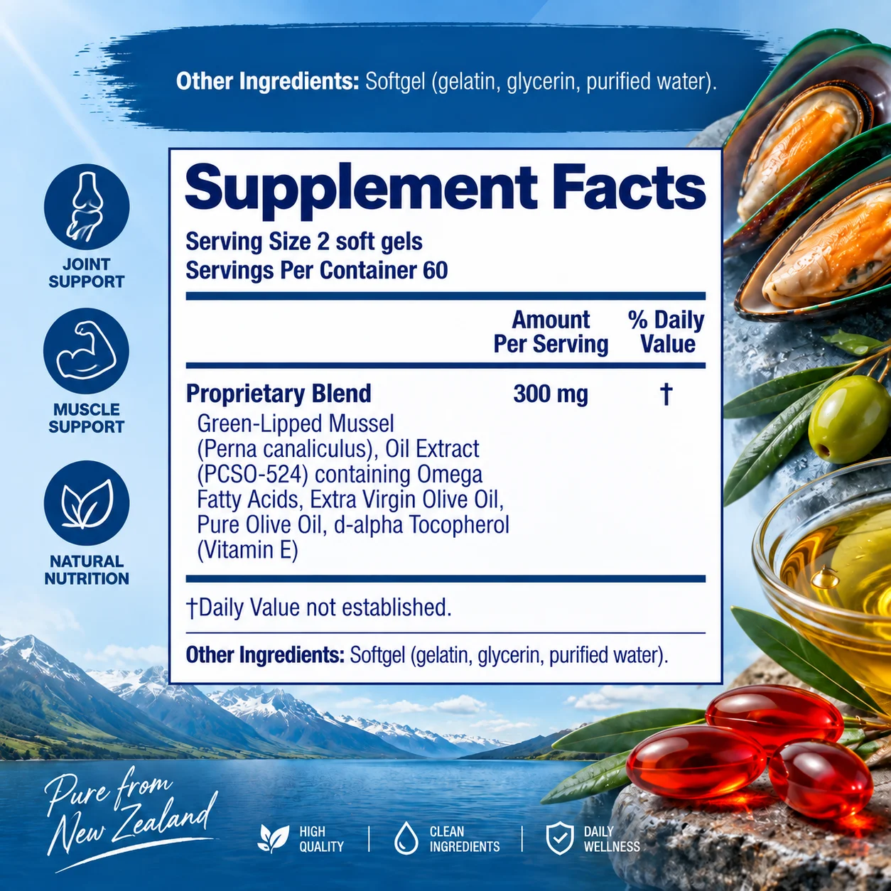 Joint & Muscle Support - Enhances Overall Comfort, Protect Cartilage and Mobility, Improves Joint Function, Boosts Immunity