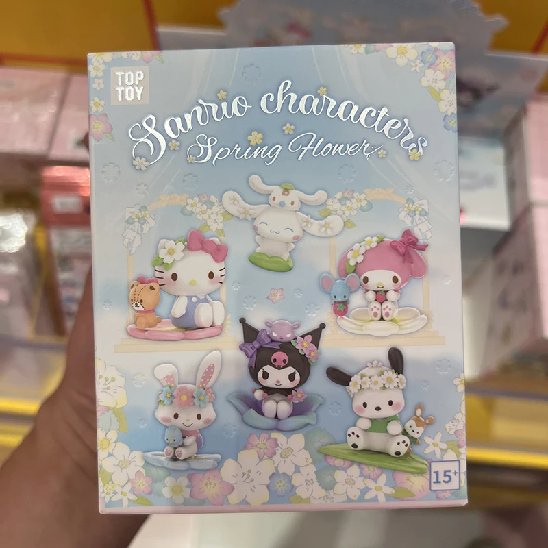 Mainan Dekorasi TOPTOY Sanrio Karakter Seri Bunga Musim Semi Trendy Blind Box Lucu Hello Kitty Kuromi Cinnamoroll Asli