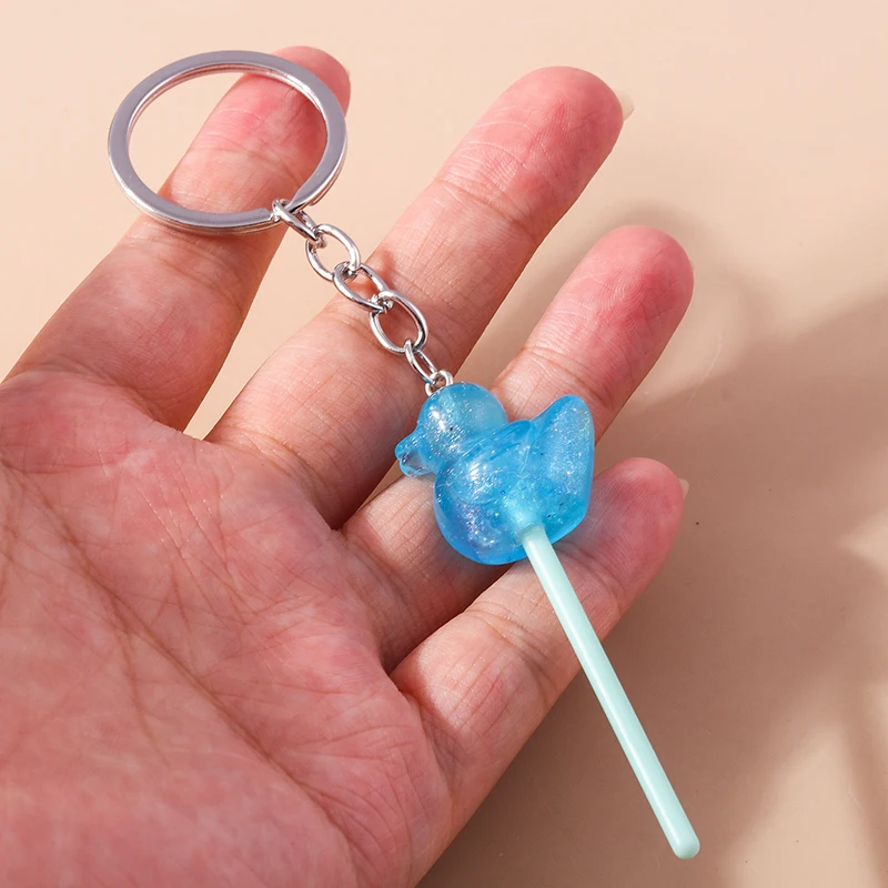 Cartoon Candy Farbe Harz Lutscher Schlüsselanhänger für Kinder Simulation Lebensmittel Schlüsselanhänger DIY Handtasche Anhänger Schlüsselanhänger DIY Zubehör – Detail 10
