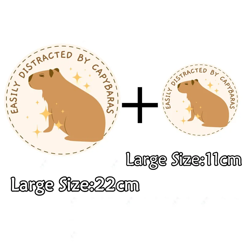 Cute Animal Capybara Iron On Patches For DIY Heat Transfer Clothes T-Shirt Cartoon Thermal Stickers Decoration Printing