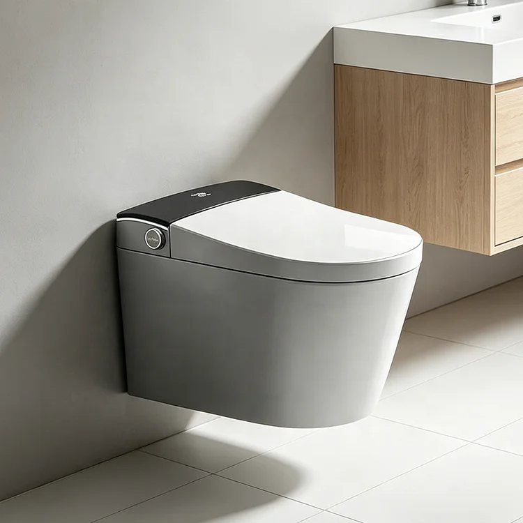 

Wall-mounted Smart Toilet With Automatic Ceramic Bidet, Electric Function And Built-in Water Tank, Cleverly Designed Smart Toile