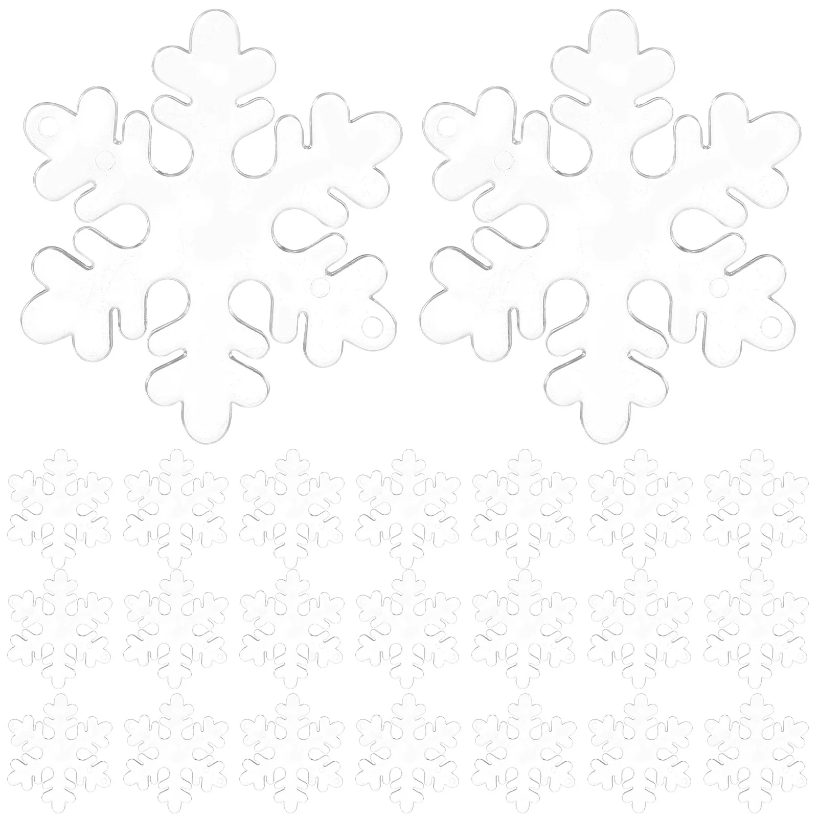 

100pcs Snowflake Hanging Ornaments Christmas Tree Decorations Xmas Pendants Holiday Party Hanging Decors For Home Mall Hotel