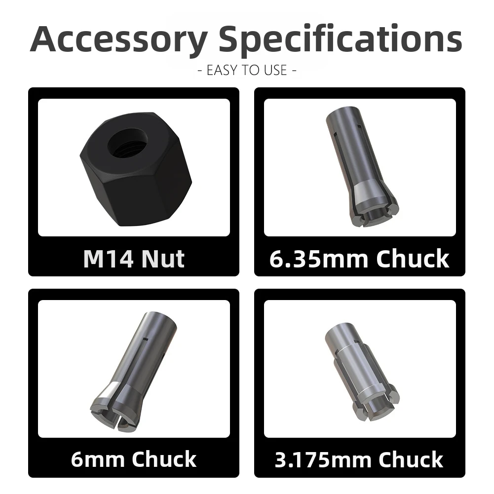 

3,175/6/6,35/M14 гравировальный станок, патрон, гайка, фреза, триммер, цанговый адаптер для деревообработки, гравировка с ЧПУ, обрезка