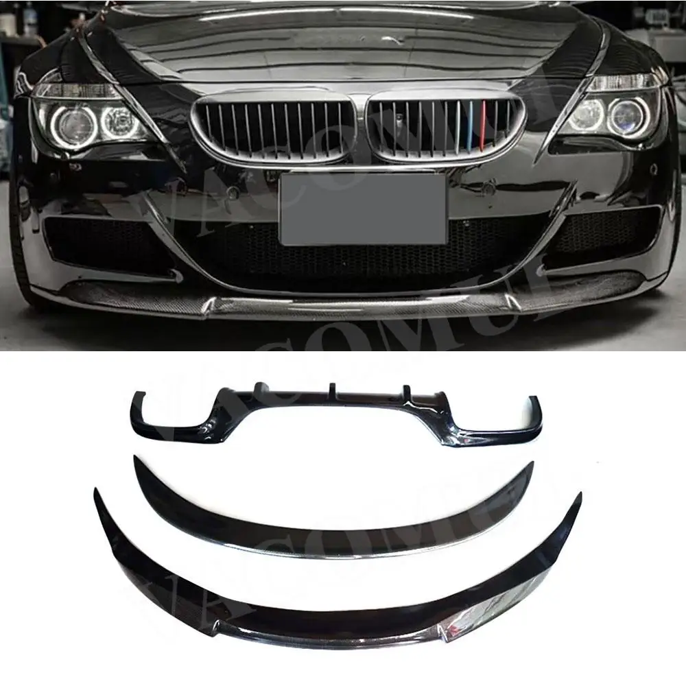 VACOMUL for BMW 6 Series E63 E64 M6 2006-2010 Carbon Fiber Front Bumper Lip Rear Diffuser Spoiler Rear Spoiler FRP BodyKit 1set