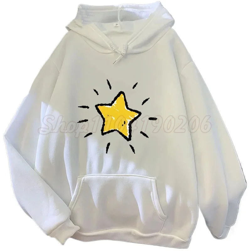 Women Hoody Five Star Casual Printing Loose Oversized Hoodies Sweatshirt Autumn Fleece Hooded Hip Hop O-Neck Clothing Female