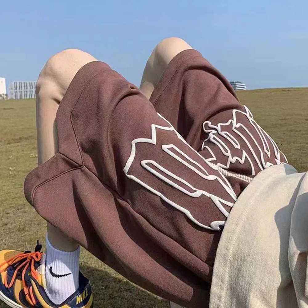 Y2k-男性と女性のためのフォームレタリング,ルーズフィット,カジュアル,ハイウエスト,ストレート弾性ロープ,2023