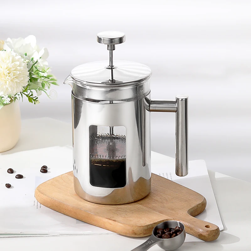 

Coffee pot press pot stainless steel heat-resistant glass coffee hand brewing French follicular tea filter coffee utensil