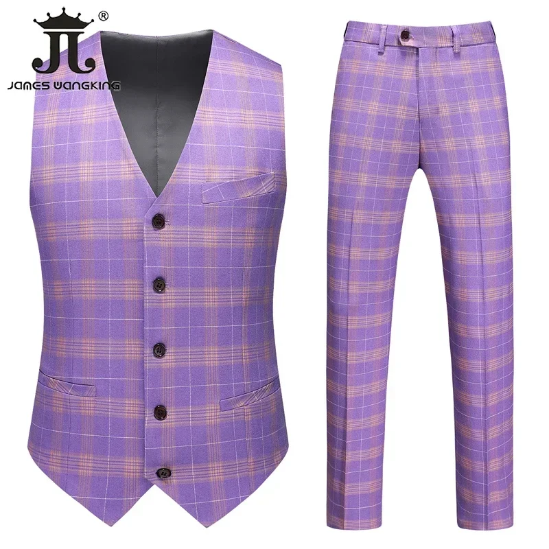 S-5XL (giacca + gilet + pantaloni) Boutique stile britannico abito da uomo scozzese sposo abito da sposa business casual abiti formali set da 3 pezzi