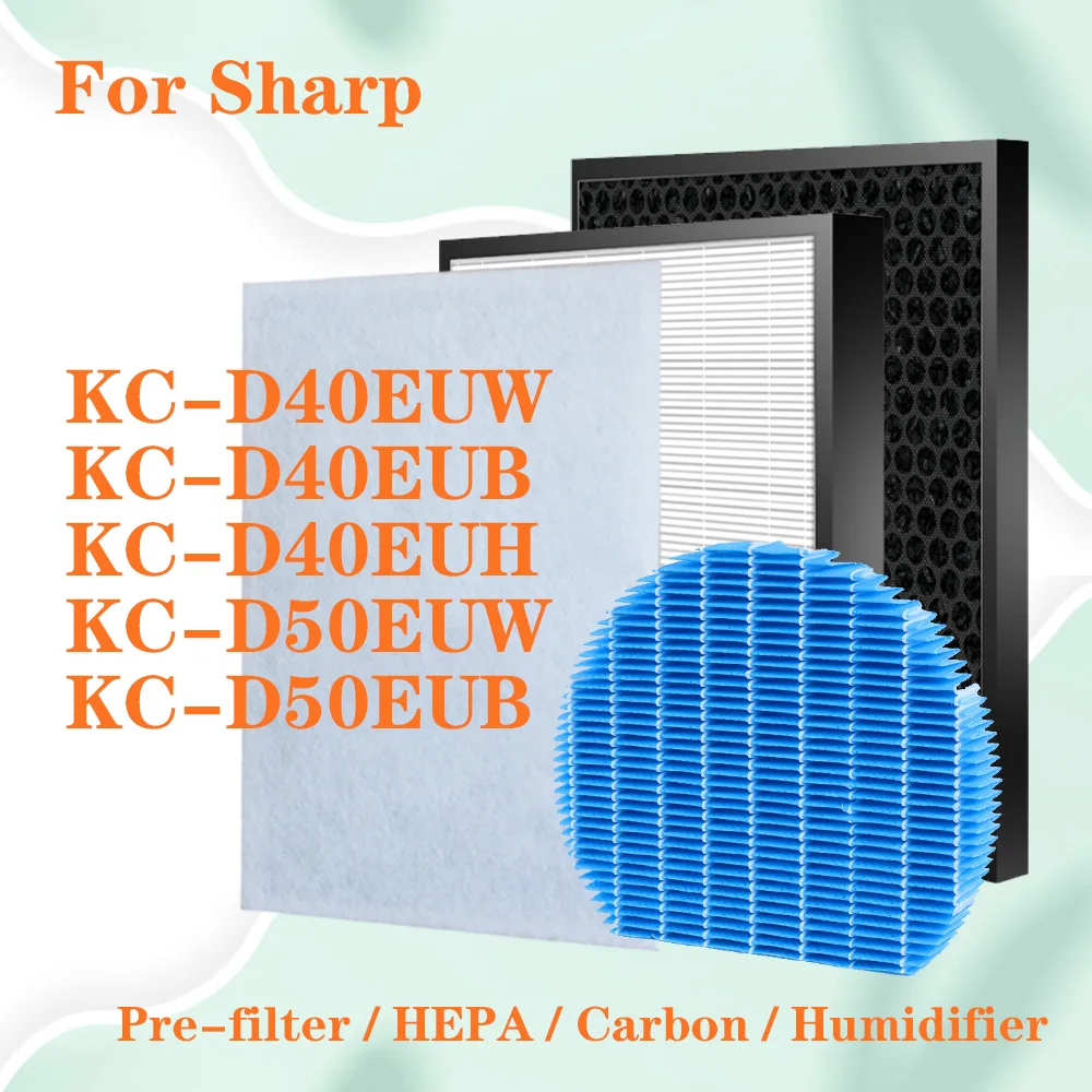 For Sharp air purifier KC-D40EUW KC-D40EUB KC-D40EUH KC-D50EUW KC-D50EUB Replacement HEPA and Activated Carbon Filter