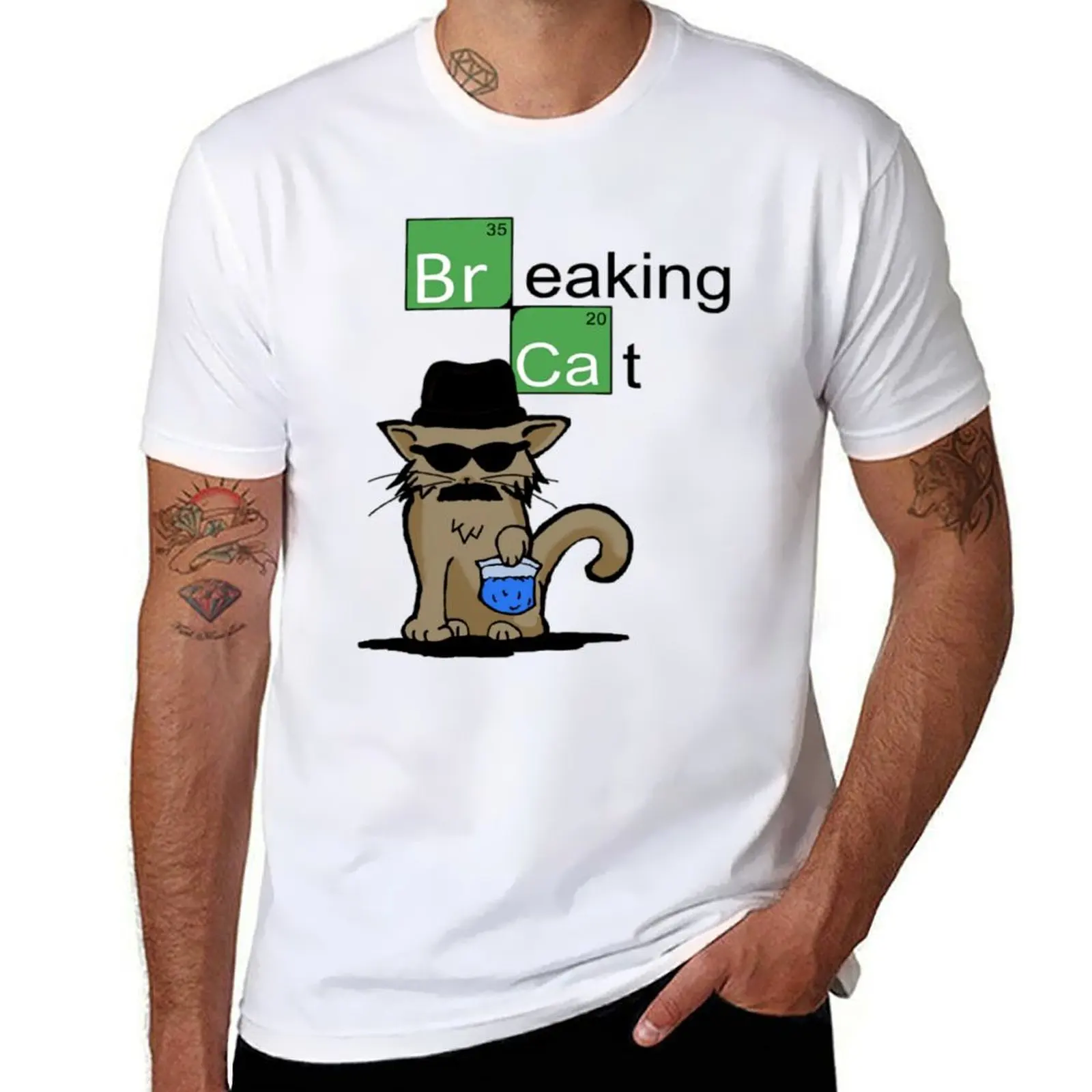 

t man 100% shirts Breaking T-Shirt Cat t cotton shirt man cotton