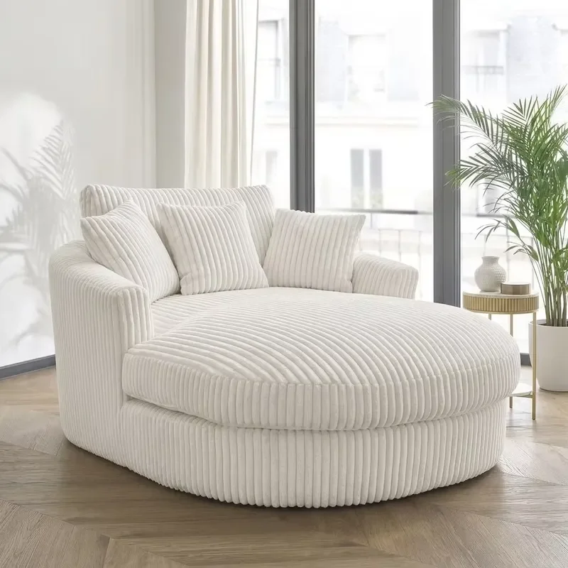 Vacuum Compressed Sponge Filled Sofa Bed Corduroy Daybed in a Box Shipping Efficient Sectional