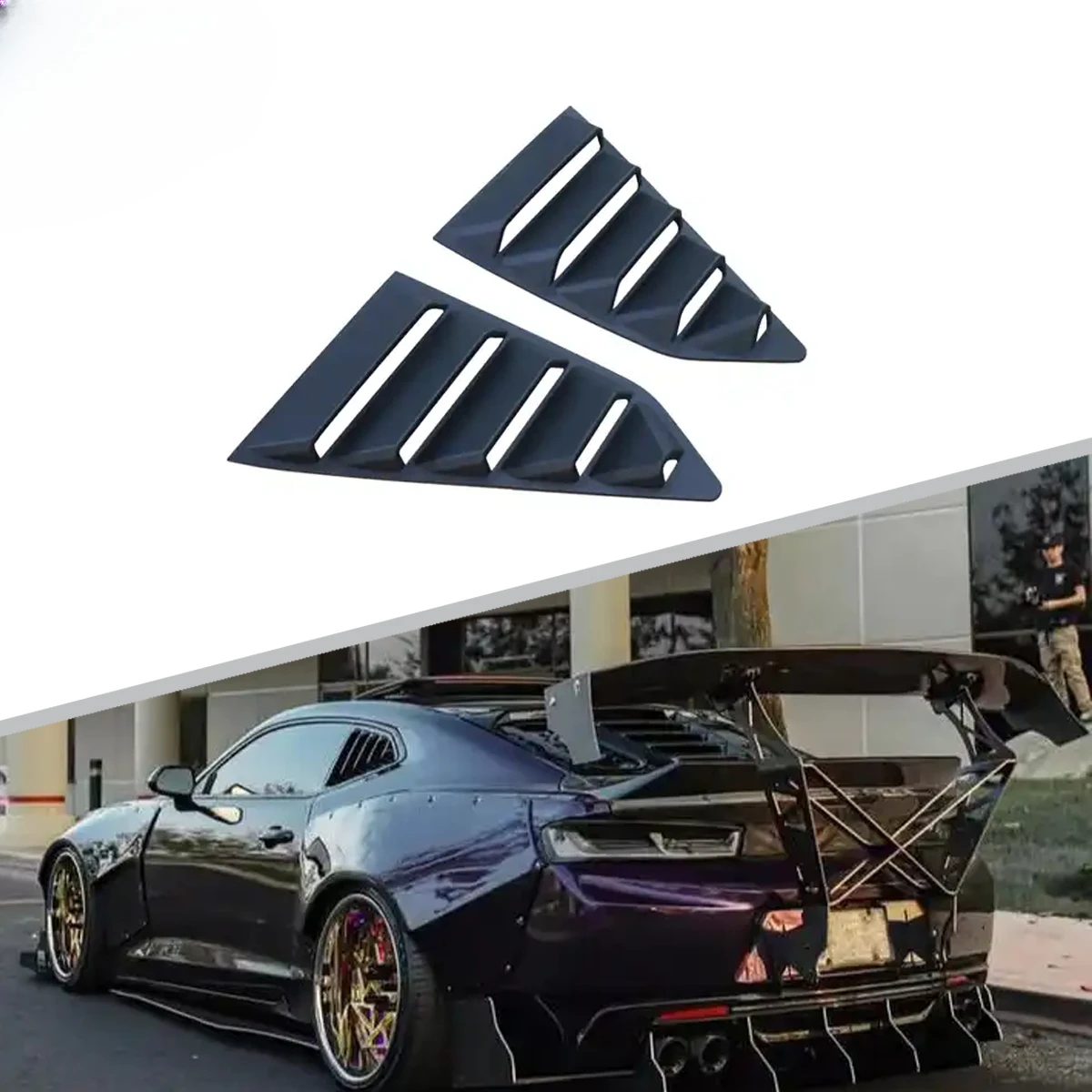 High Quality Quarter  Style Car Side Window Louver  For Chevrolet  Camaro 2016-2022