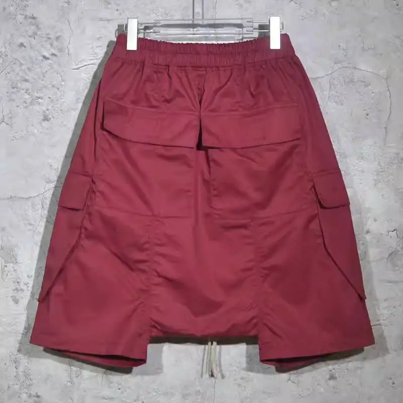 HKSH Summer New Men Safari Style Multi-pocket Baggy Drop Crotch Harem Pants Trend Casual Elastic Waist Drawstring Shorts HK17959