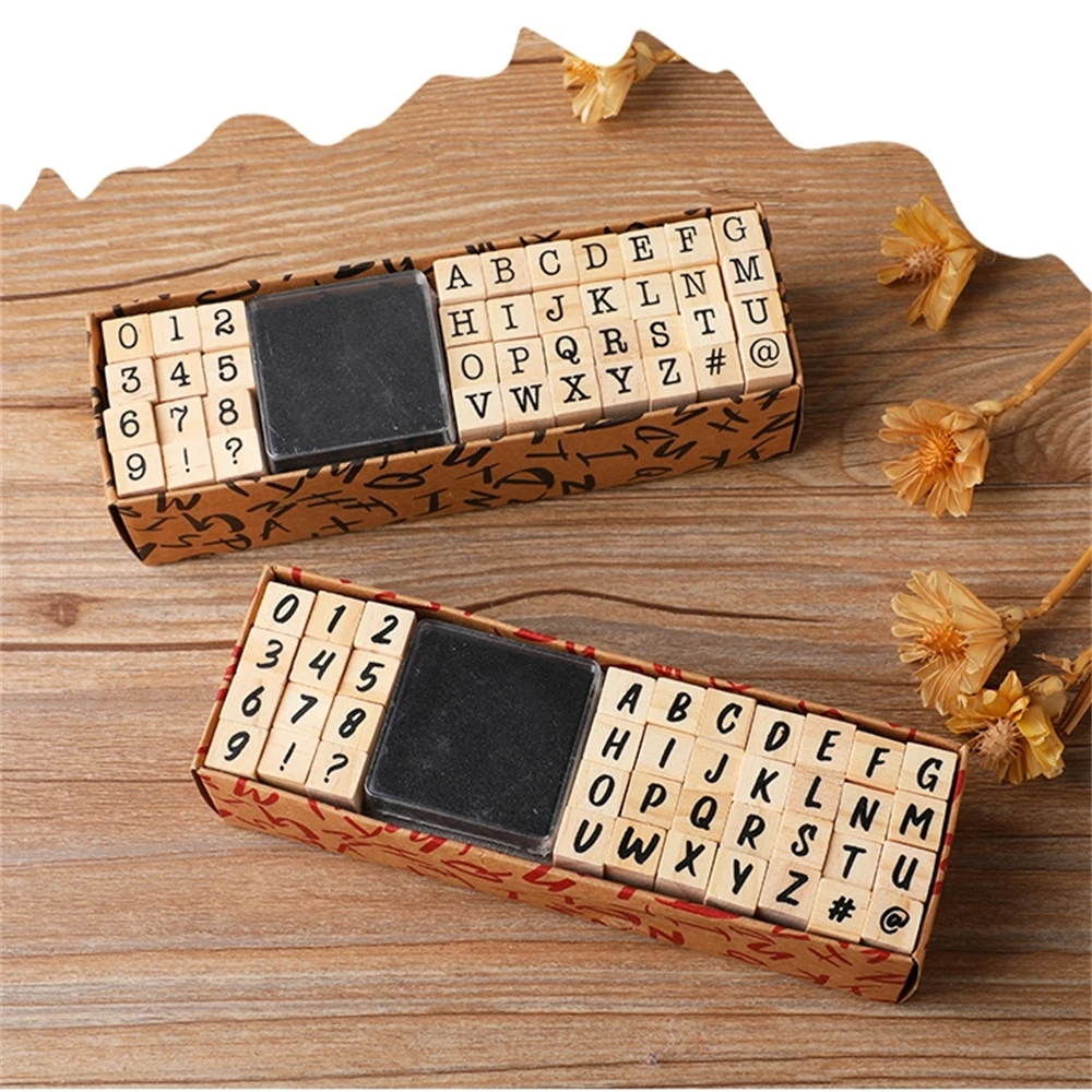 Madeira Alphabet Number Stamps Set, Scrapbooking, Diário, Ferramentas Decoração, Material Escolar, Papelaria, Material Escolar, Mês, Semana, Data, Selos