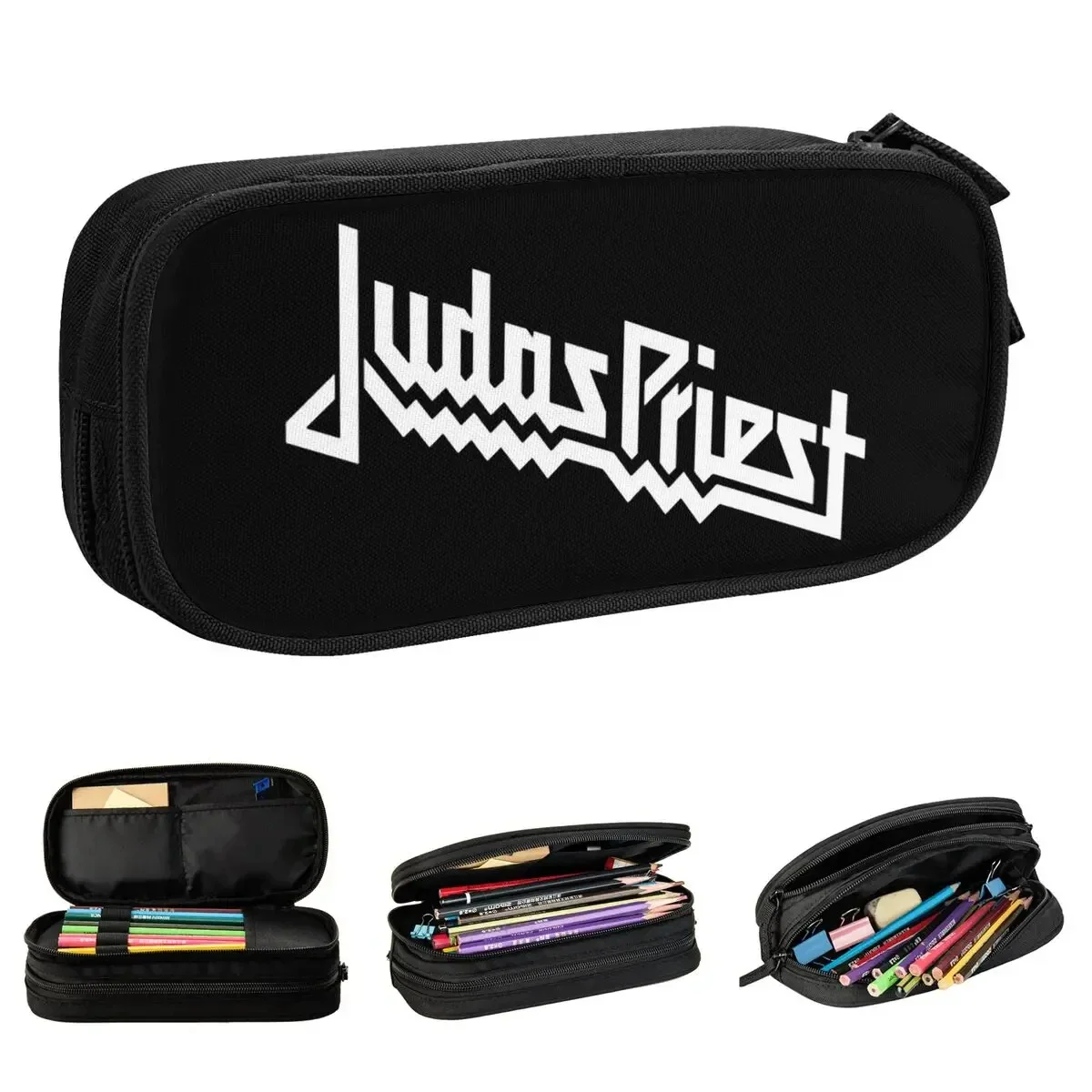 

Large-capacity Pencil Pouch Rock Judas Priest Band Merch Double Layer Pen Case Women Makeup Bag Suprise Gift