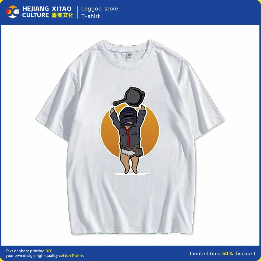 Player Unknown PUBG Winner Winner Chicken Dinner Bedrucktes T-Shirt Coole Streetwear Herren- und Damen-Kurzarm-Baumwollkleidung