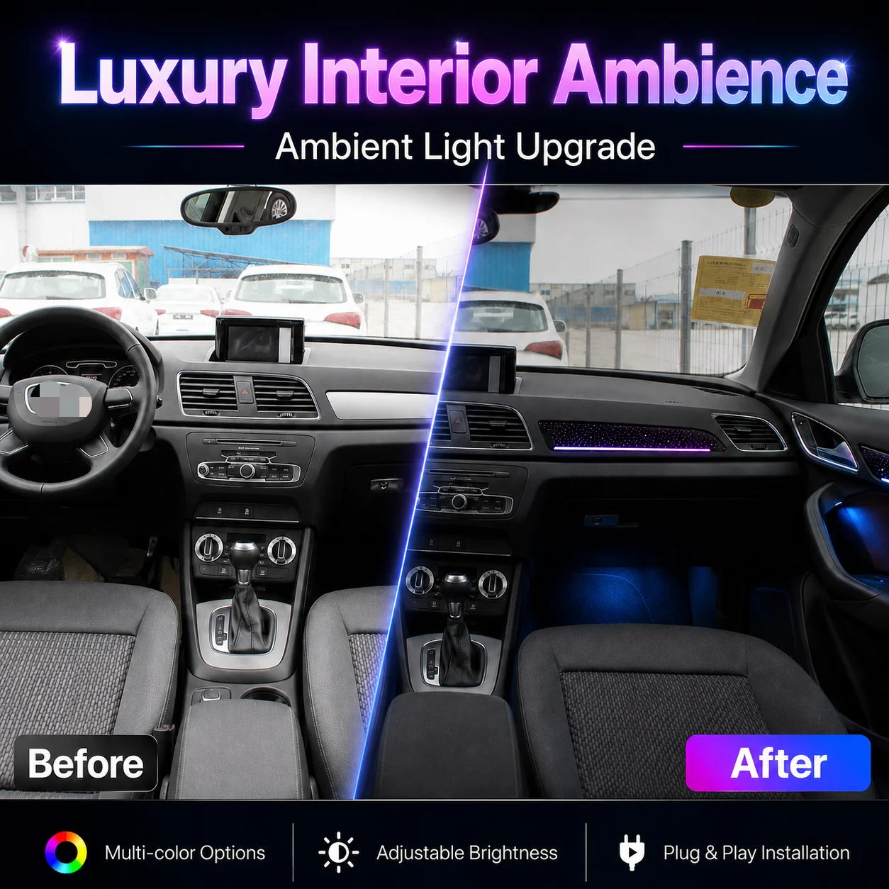 Kit de luces ambientales para  - Led Ambient Interior Car Lights App Control reseña y precio