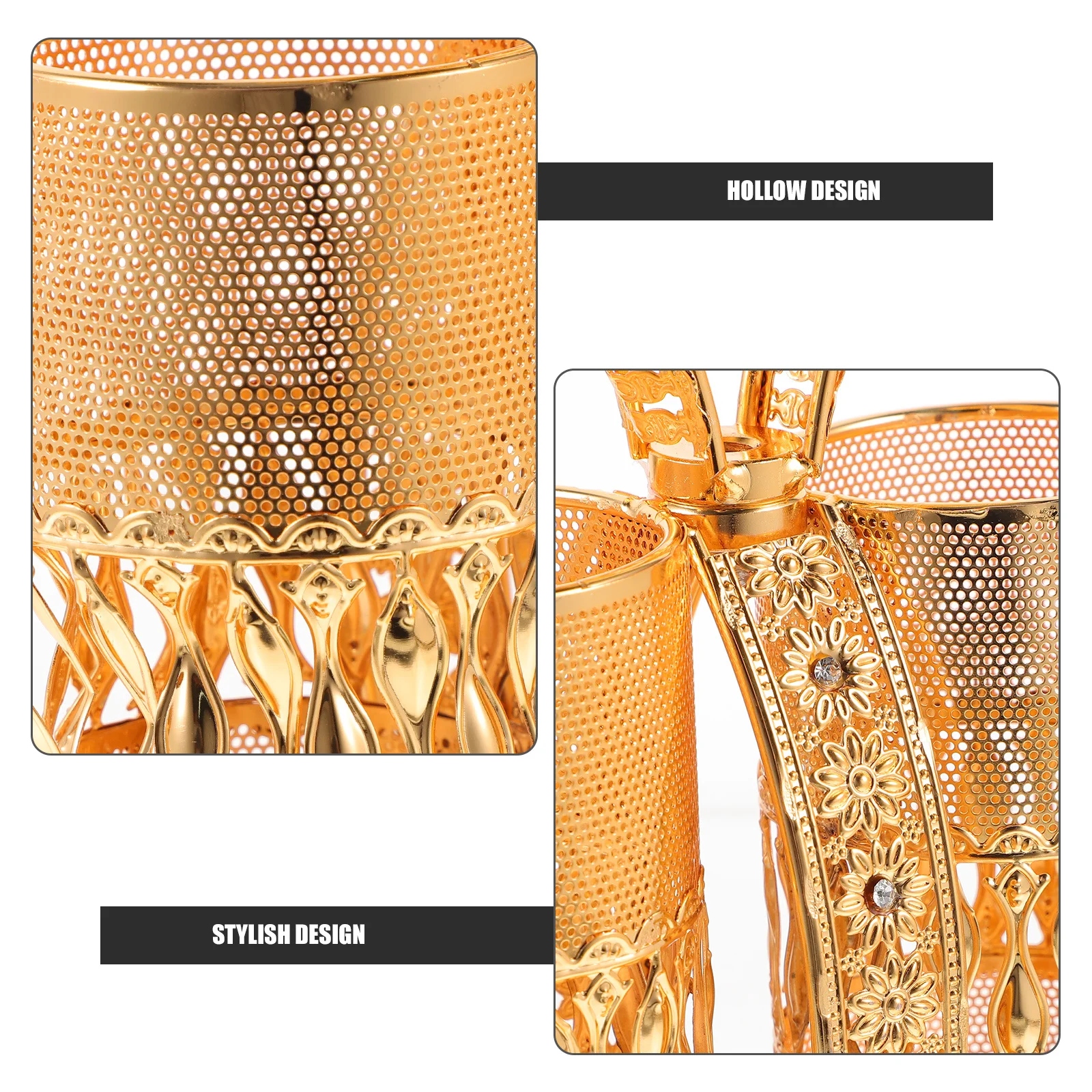 Cutlery Storage Rack Utensil Spoon Forks Holder Golden Dish Basket Party Silverware Table Countertop Drain Bucket