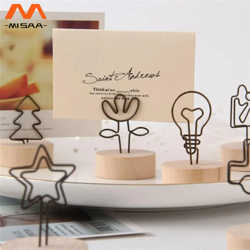 Photo Clip Stands Durable Creative Simple Lovely Picture Stand Note Holder Wooden Romantic Fun Vintage Paper Clamp Card Holders