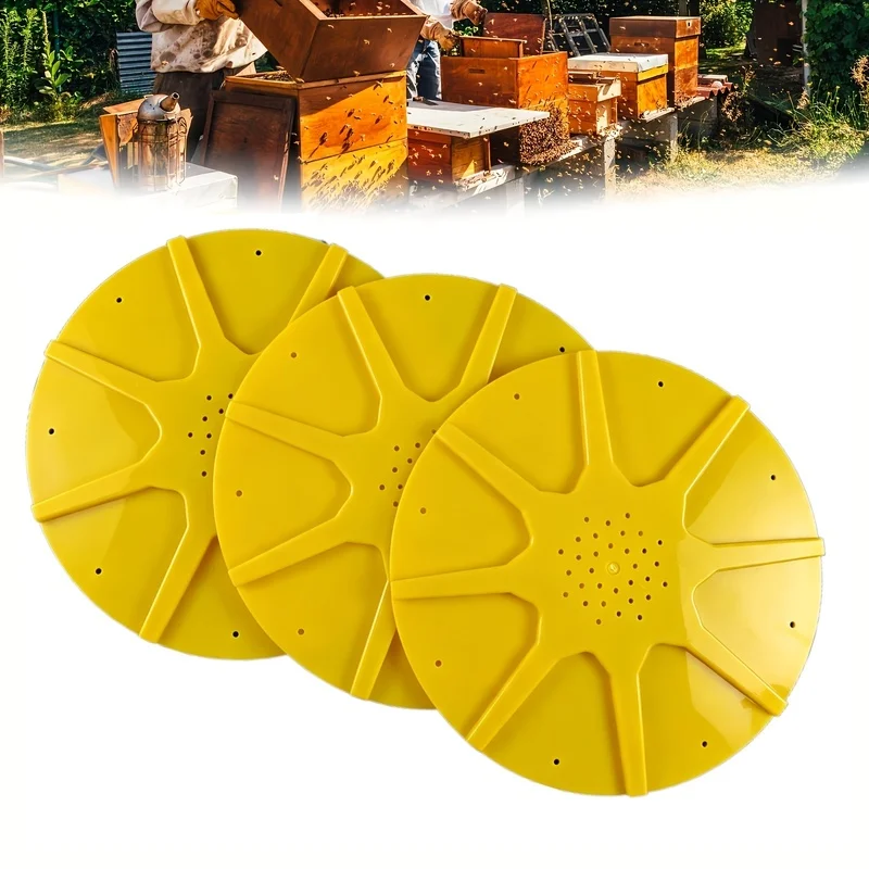 3 Pieces 8 Bee Escape Device, Plastic Bee Box Anti-Escape Device, Hive Exit Escape Plate, Beekeeping-Specific Bee Box Accessorie