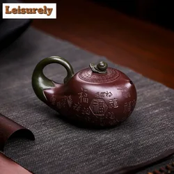 280ml Yixing Authentic Purple Clay Teapot Famous Artists Handmade Eggplant Tea Pot Customized Kettle Chinese Zisha Tea Teaware