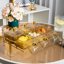 plastic Dried Fruit Dish for Home Living Room Snack Plate Snack Snack Fruit Plate Display Plate Divided Candy with Lid