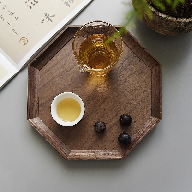 

Japanese Sle Handmade Bla Walnut Wood Tea Tray Plate Hotel Homestay Wood Display Plate Storage Plate Dining Table