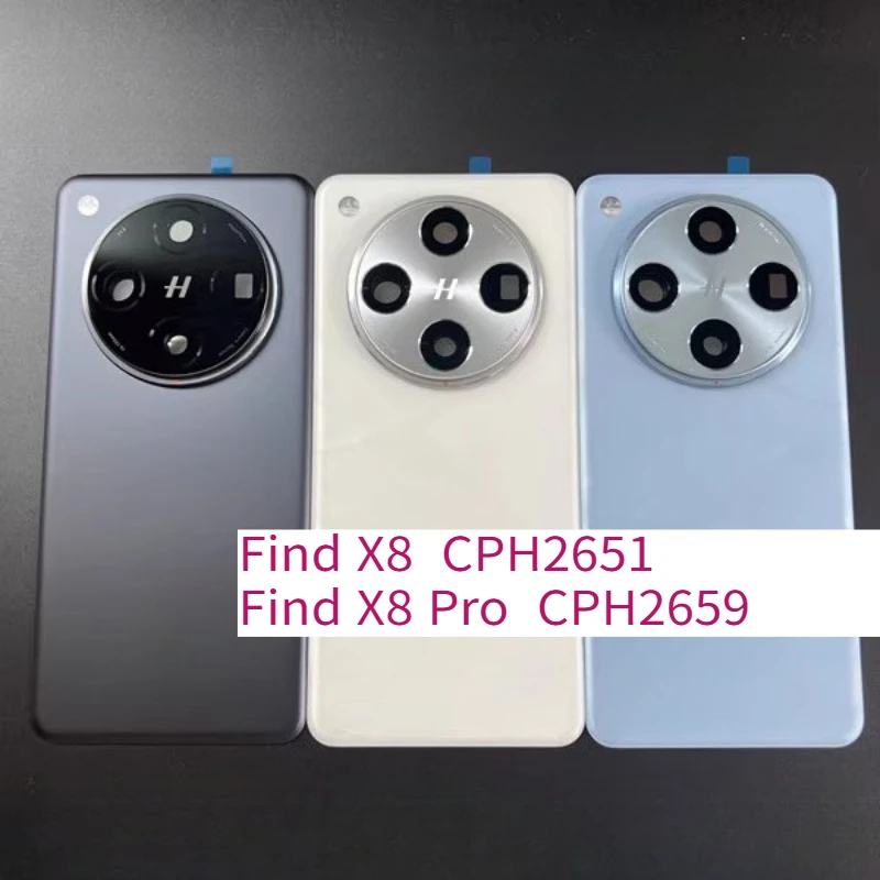 Battery hosing For OPPO Find X8 CPH2651 / Find X8 Pro CPH2659 back cover with Camera Lens Cover Phone Parts Rear Housing