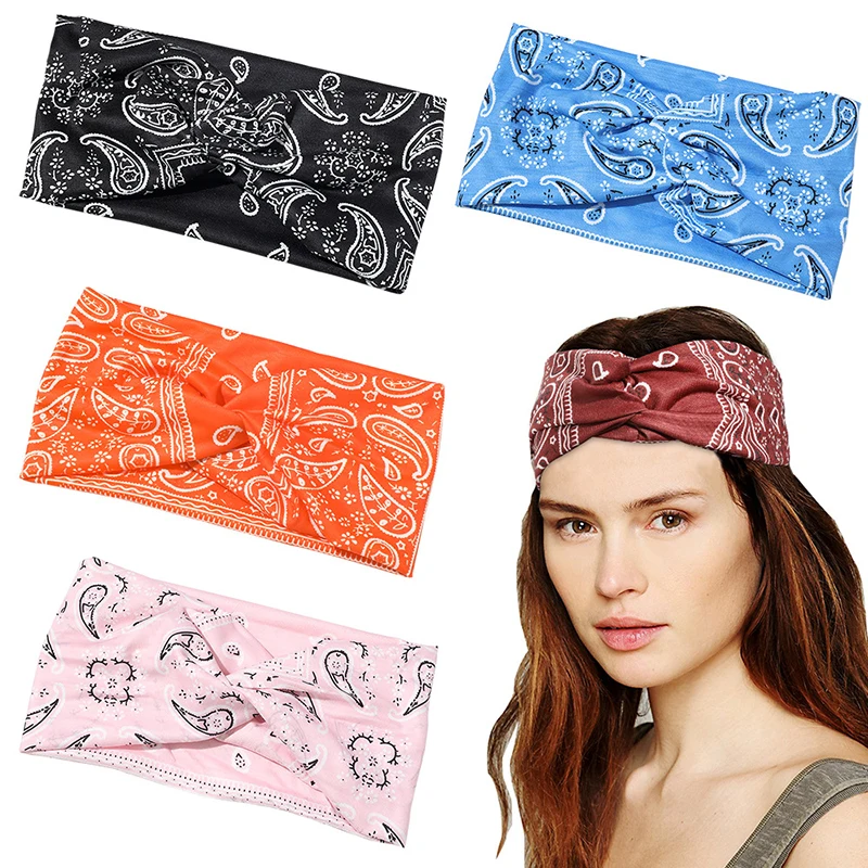 12cm Wide Yoga Elastic Headbands For Women Bohemian Hair Bands Vintage Sport Scrunchies Styling Hair Accessories Braids Tool