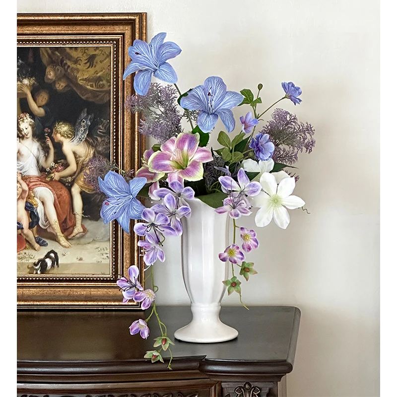 

Purple finished bouquet decorative ornament French vase photo prop artistic sense