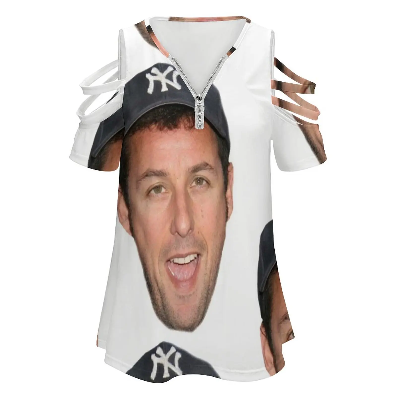 Adam Sandler'S Face Fashion Print Women Ladies Girls T-Shirt Harajuku Round Neck Short Sleeve Tops & Tees Adam Sandler Meme