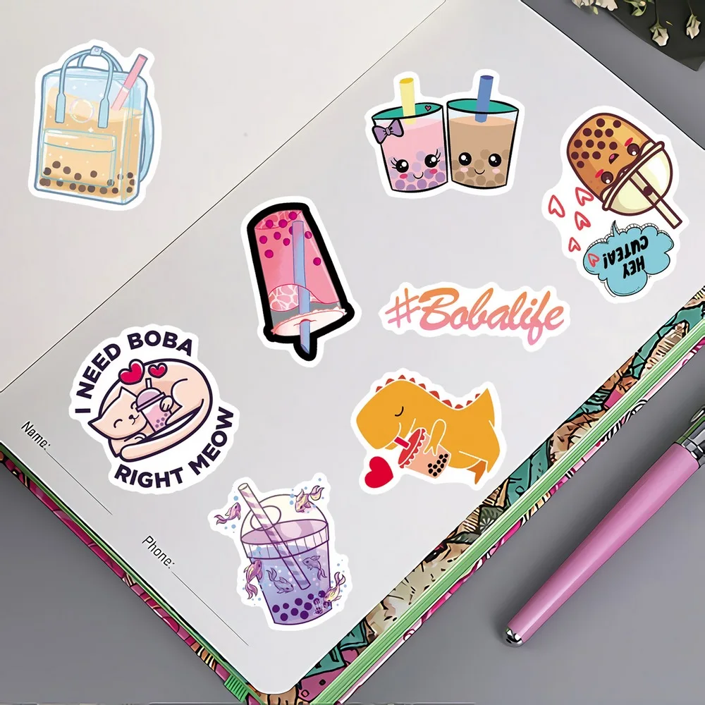Pegatinas Kawaii Té de Burbujas para Equipamiento Táctico Infantil