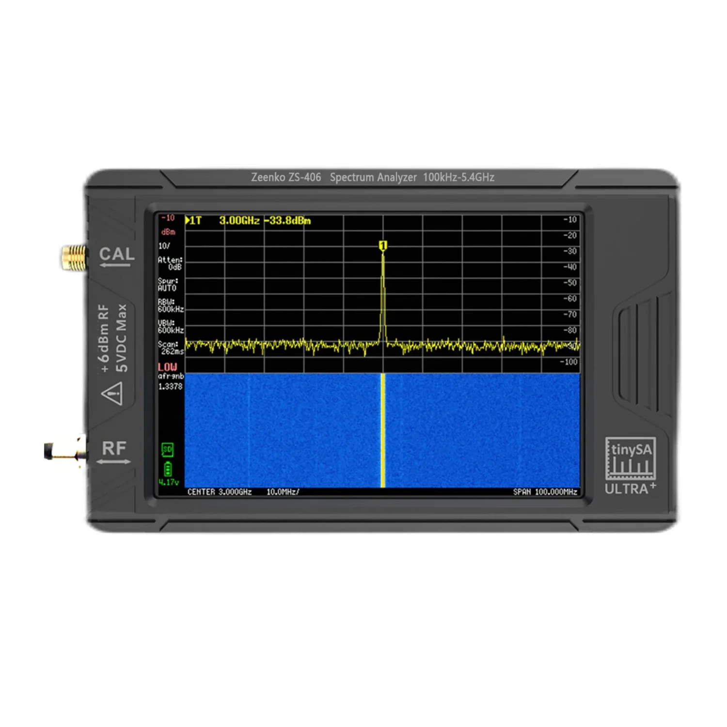 ULTRA Plus ZS406 Handheld Spectrum Analyzer 900MHz-5.4GHz 20dB LNA Module 3.98 IPS-TFT LCD 5000mAh Battery Portable Analyzer