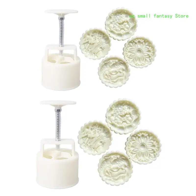 

R3MA Mooncake Stamps Cartoon Flower DIY Baking Moulds for Mid-Autumn Festival