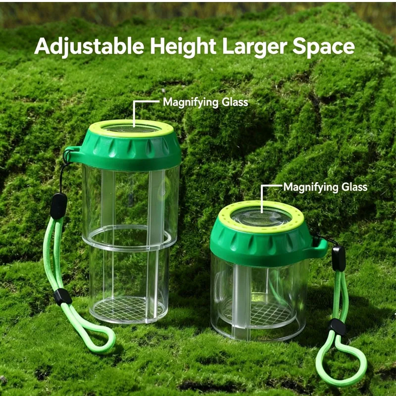 Children Outdoor Nature Exploration Toy Bug Catcher‑Insect Observation Container Telescopic Mesh Net Tweezers Magnifying Glass S