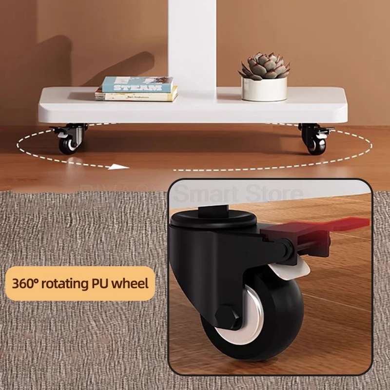 モバイル TV スタンド ホイール付き 回転可能 26-80 インチ画面用 オールインワン キャスト ユニバーサル ハンドクランク 高さ調整 内蔵ソケット