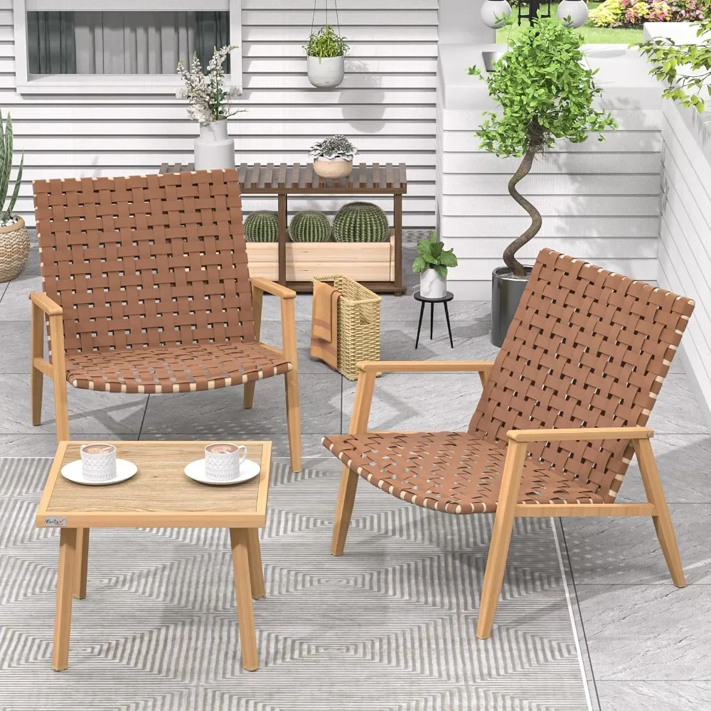 

3 Piece Patio Bistro Set, Outdoor Conversation Chair Sets, Patio Furniture Set for Porch Backyard Balcony Park Deck Poolside